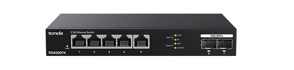 5-Port 2.5G + 2-Port 10G SFP+ Ethernet Switch TENDA TEM2007X