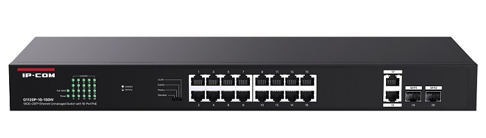 18GE+2SFP with 16-Port PoE Unmanaged Switch IP-COM G1120P-16-150W