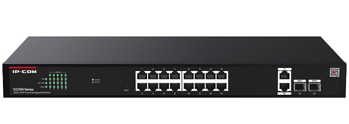 18GE+2SFP Cloud Managed PoE Switch IP-COM G2220P-16-250W