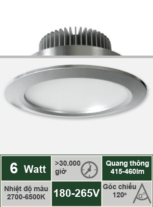 Đèn LED âm trần 6W VinaLED DL-E06S