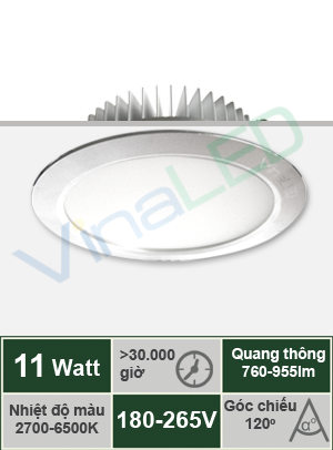 Đèn LED âm trần 11W VinaLED DL-E11S