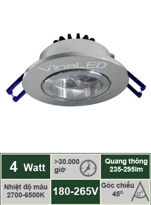 Đèn LED âm trần 4W VinaLED DL-M04H