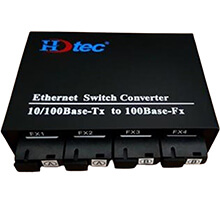 HDTEC Ethernet Converter 4 cổng quang 4 cổng RJ45 100Mbps
