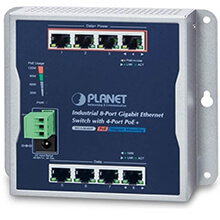 8-Port GE Wall Mounted Switch PLANET WGS-804HP