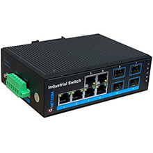 Bộ chuyển đổi quang PoE công nghiệp 10/100/1000Mbps GNETCOM G-IES7146G-SFP