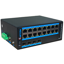 16-port Gigabit PoE + 4G SFP Managed Industrial Switch GNETCOM G-IES416GS-M-SFP
